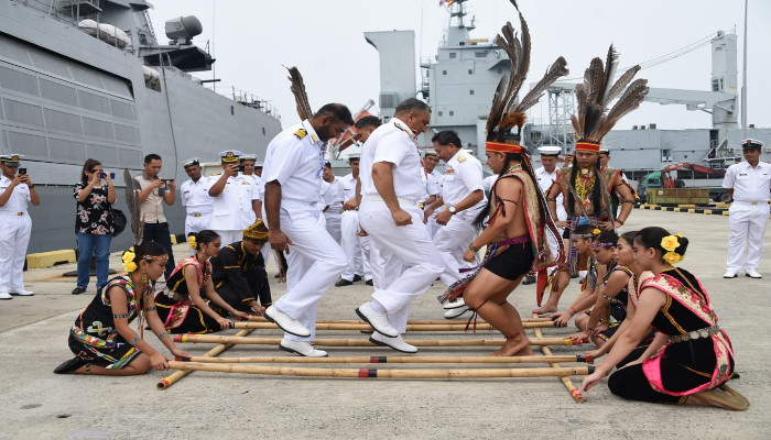Indian Navy ships at sea